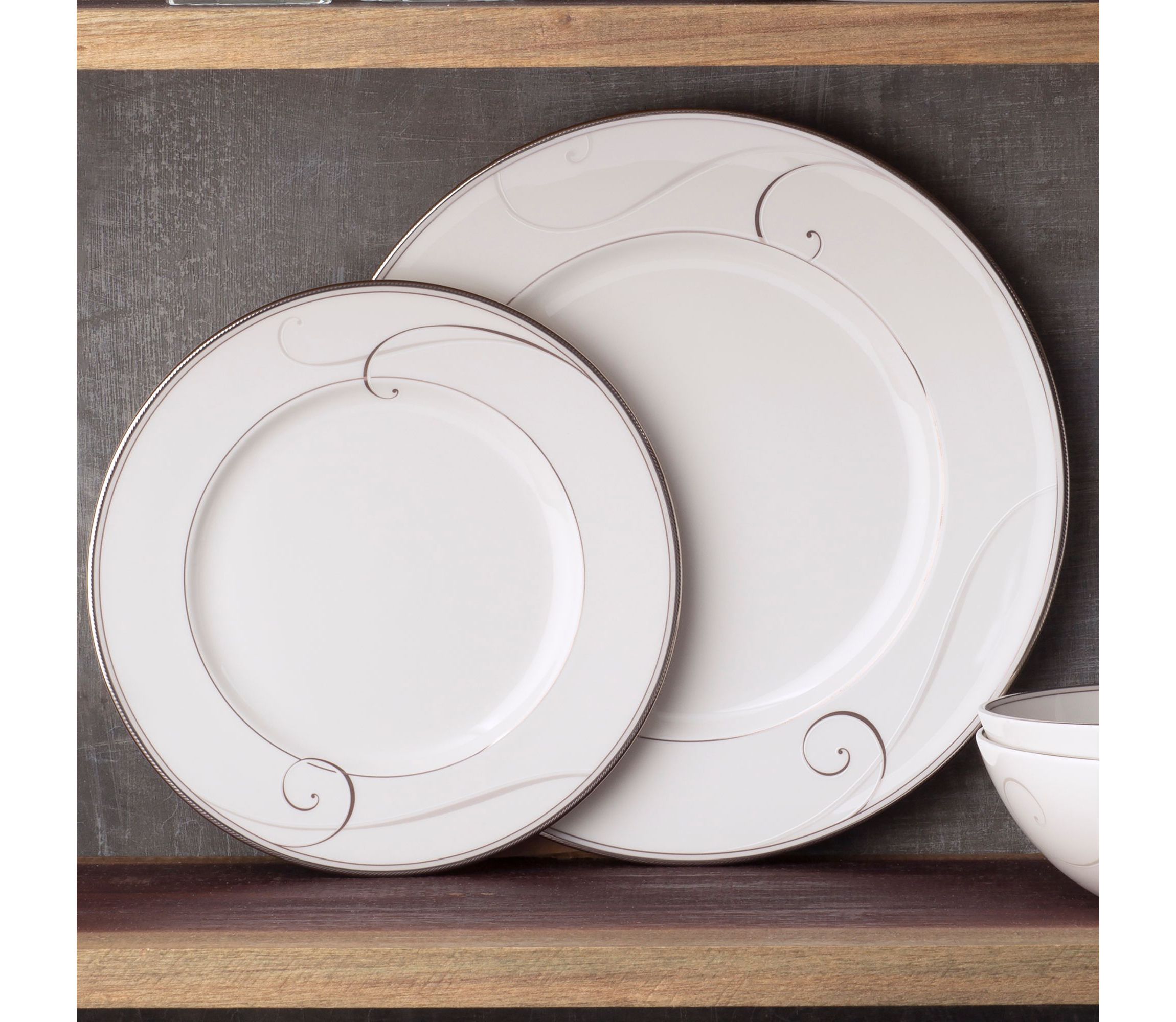 Platinum Wave Set Of 4 Salad Plates, 8-1/2"
