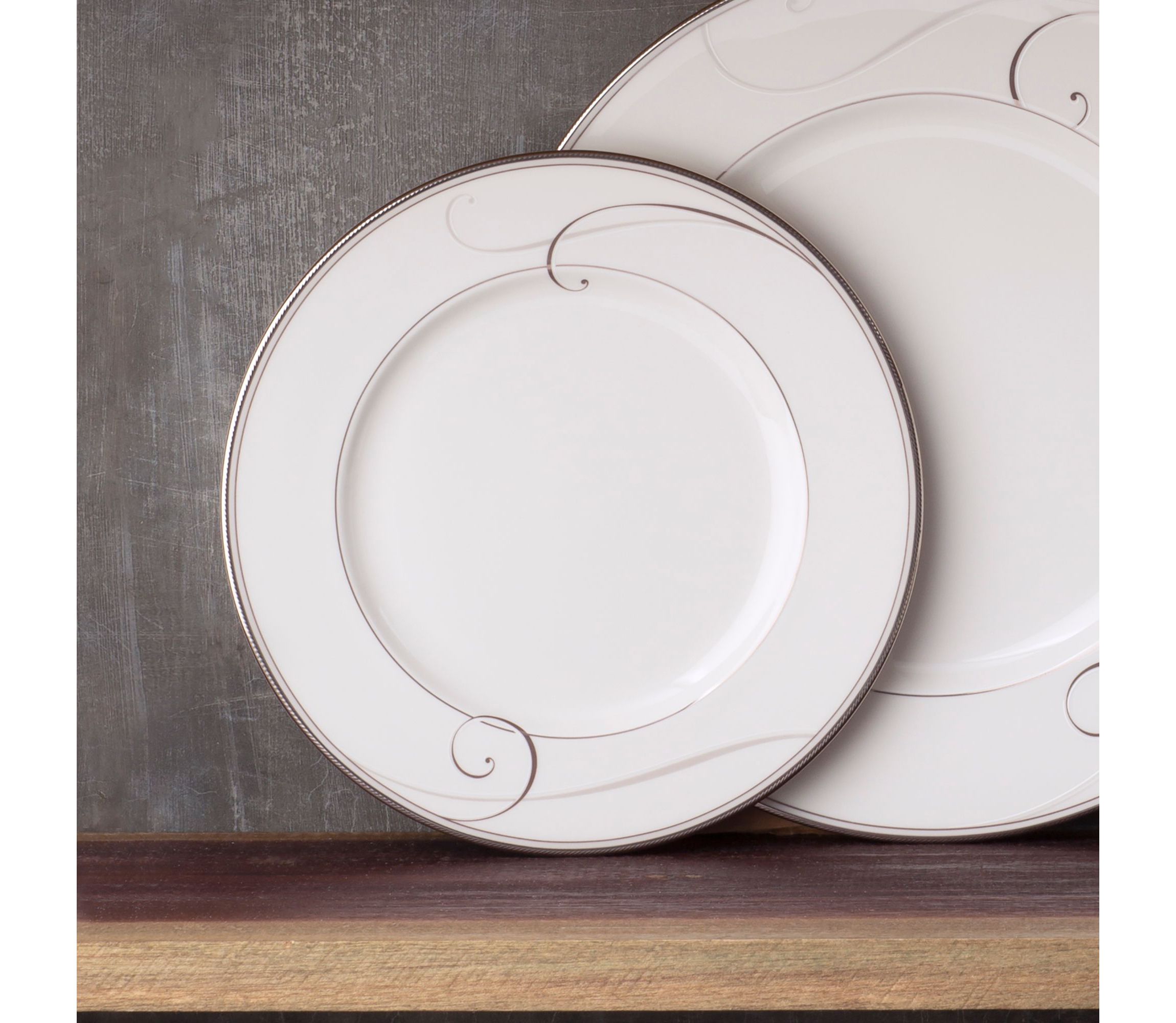 Platinum Wave Set Of 4 Salad Plates, 8-1/2"