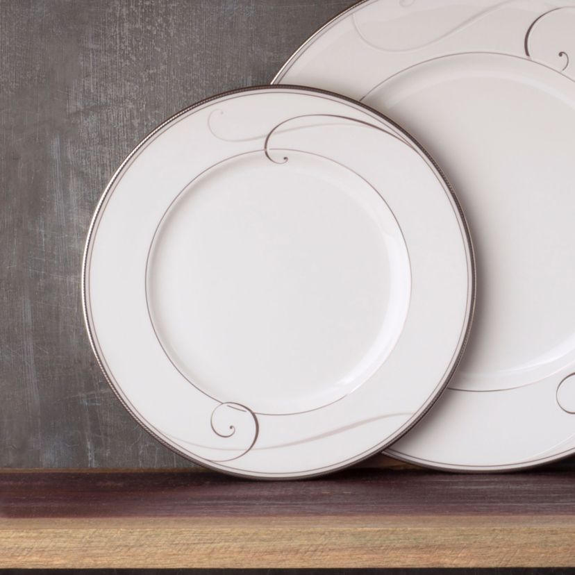 Platinum Wave Set Of 4 Salad Plates, 8-1/2"