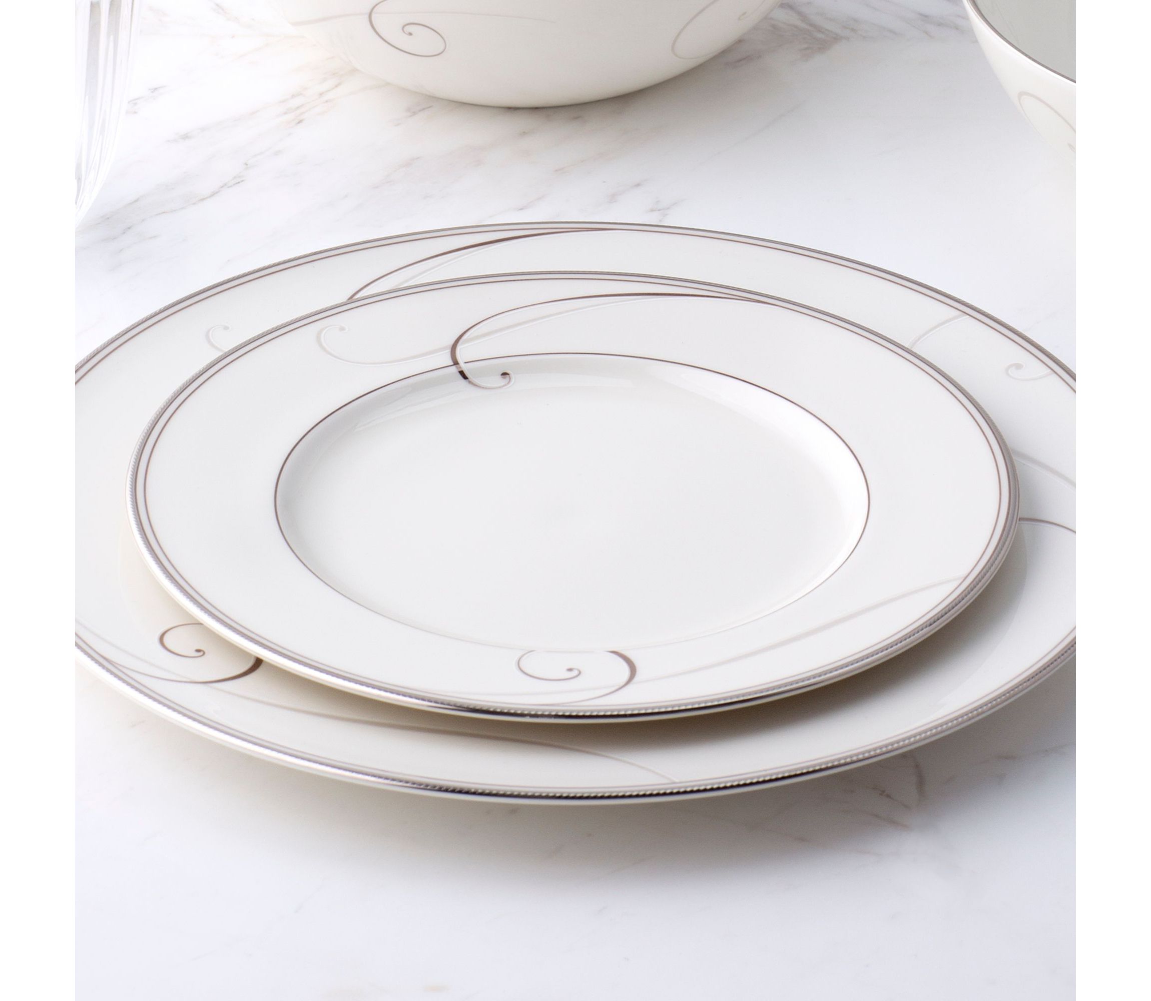 Platinum Wave Set Of 4 Salad Plates, 8-1/2"