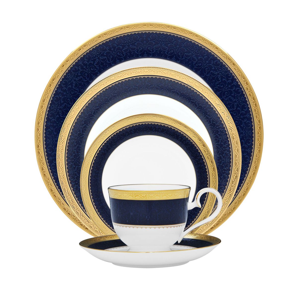 Odessa Cobalt Gold 5-Piece Place Setting, Service for 1