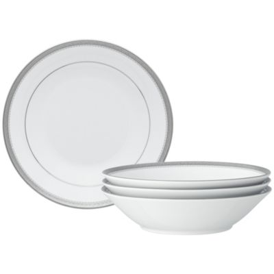 Noritake Charlotta Set Of 4 Soup Bowls, 7-1/2", 12 oz, White