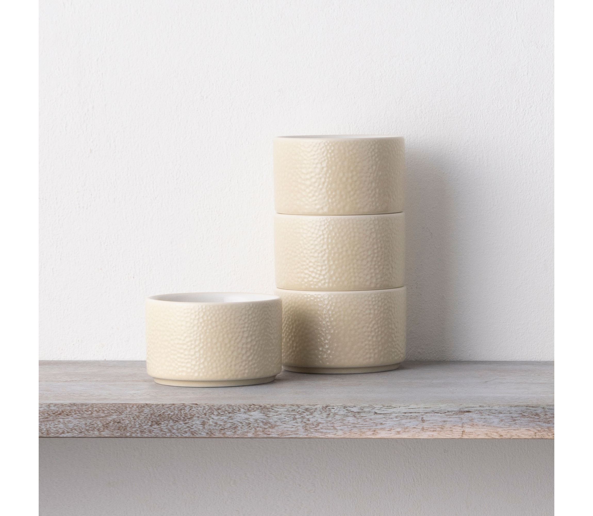 Colortex Stone Set Of 4 Stax Mini Bowls, 3-3/4", 9 oz.