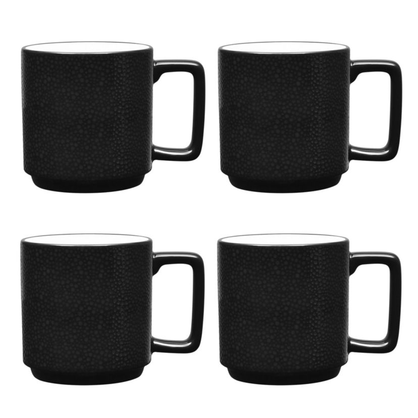 Colortex Stone Set Of 4 Stax Mugs, 16 oz.