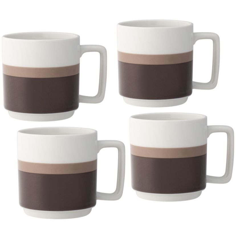 Colorstax Stripe Set Of 4 Stax Mugs, 16 Oz.
