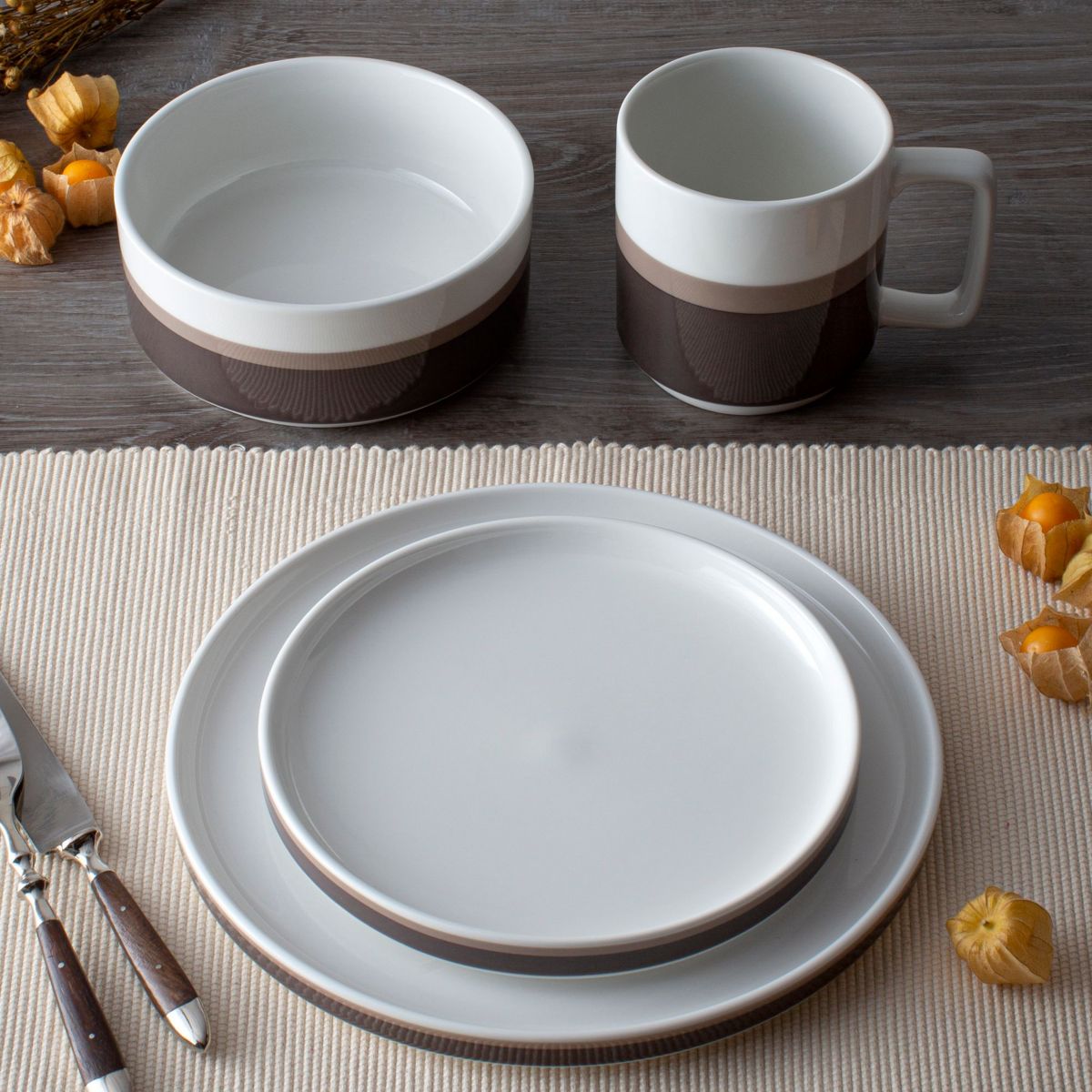 Colorstax Stripe Set Of 4 Stax Mugs, 16 oz.