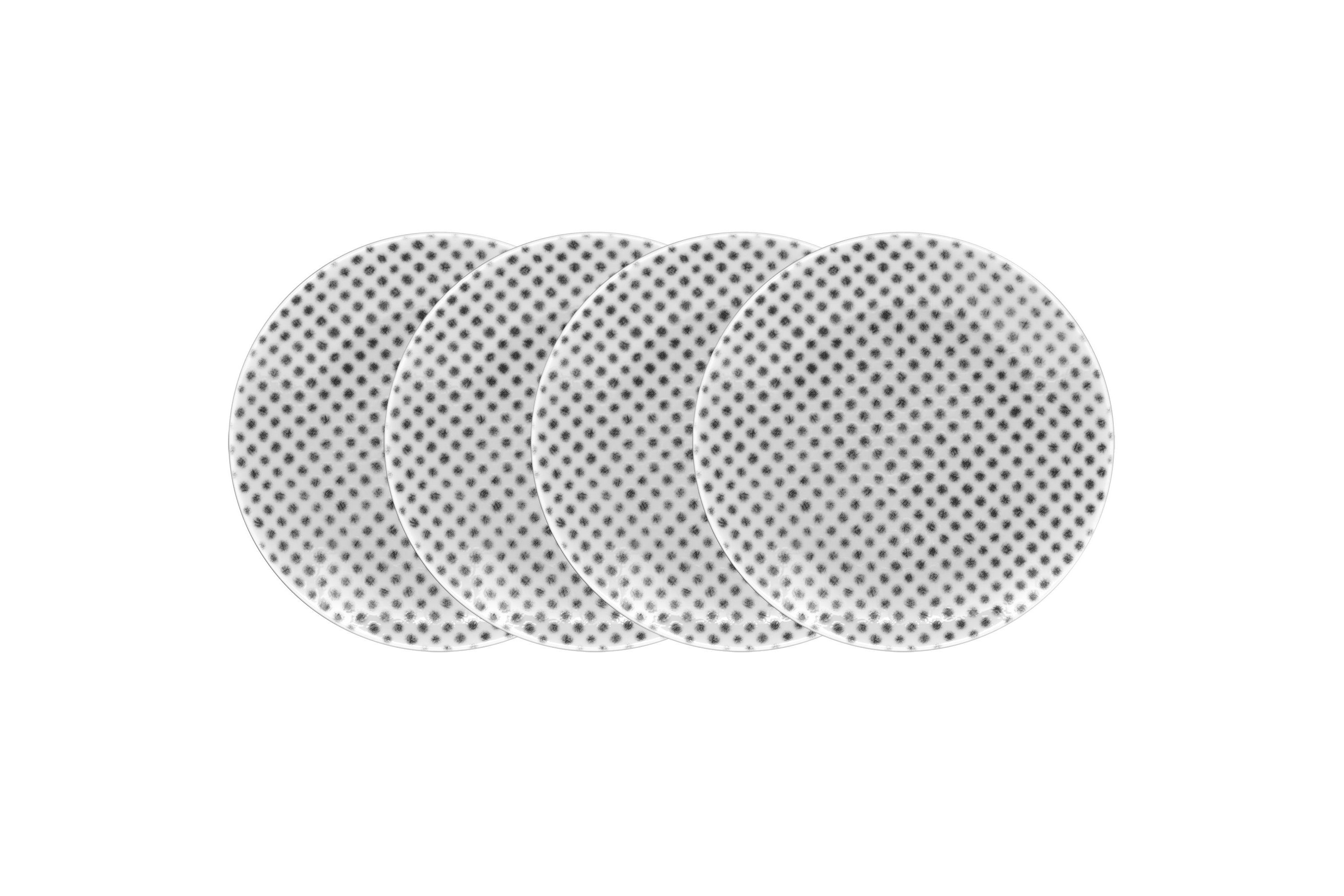 Hammock Set Of 4 Coupe Appetizer Plates - Dots, 6-1/2"
