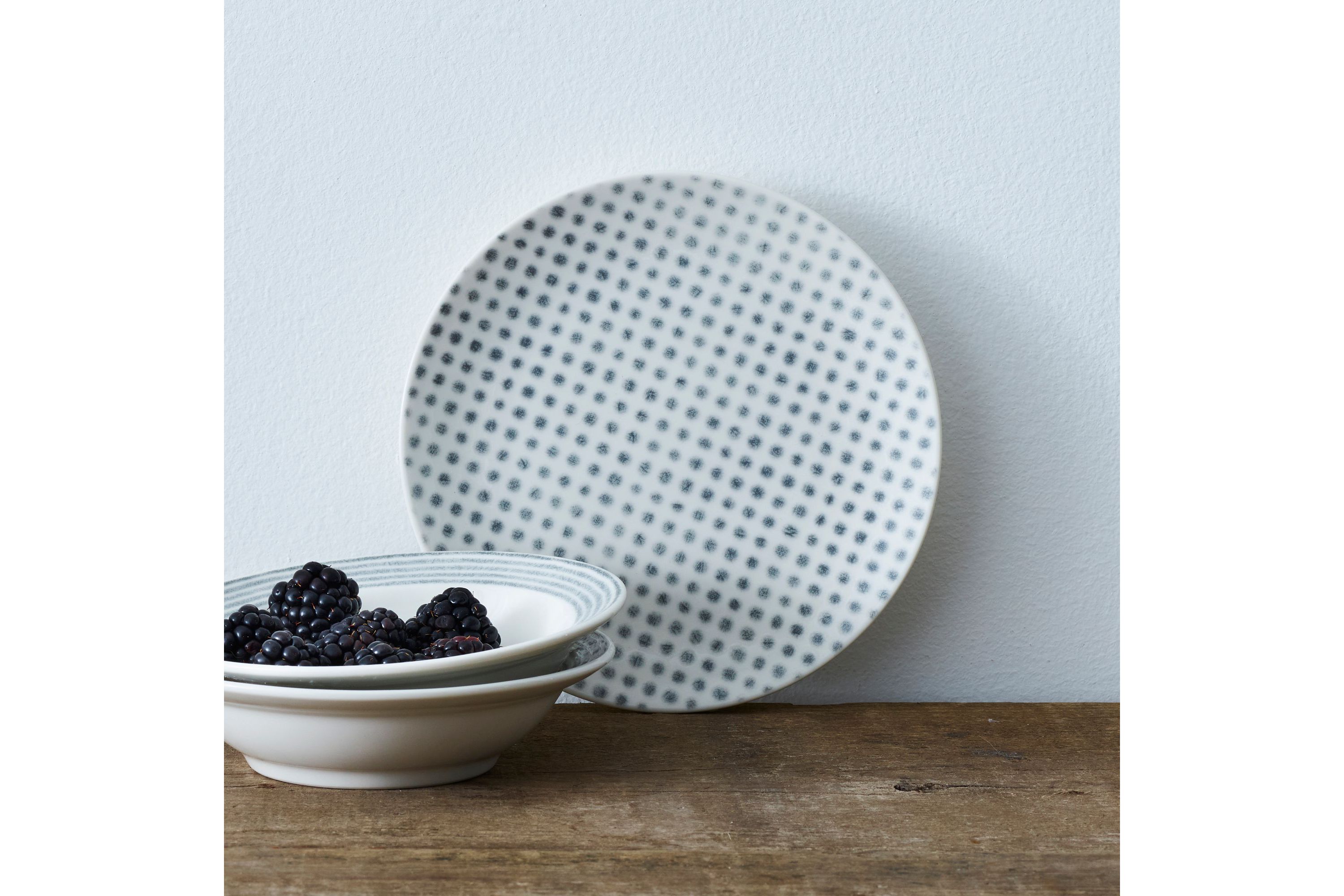 Hammock Set Of 4 Coupe Appetizer Plates - Dots, 6-1/2"