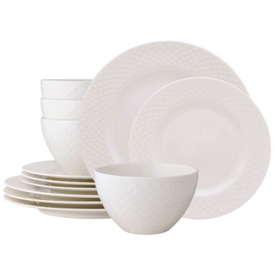 Noritake Kikko 12-Piece Dinnerware Set, Service for 4, Beige