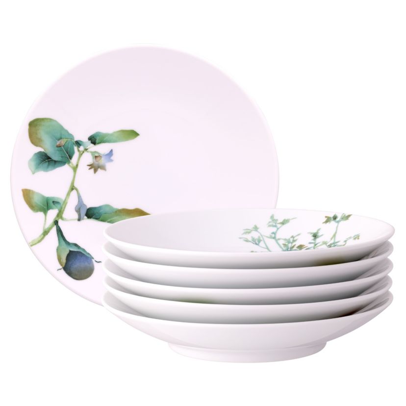 Kyoka Shunsai Set of 6 Deep Plates, 9.25"