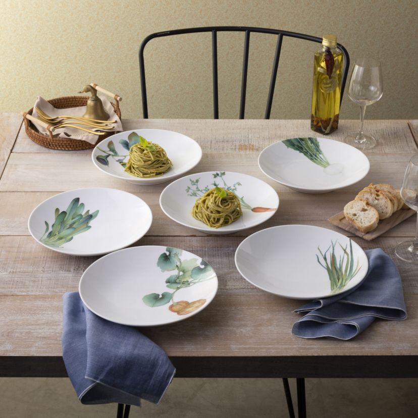 Kyoka Shunsai Set of 6 Deep Plates, 9.25"