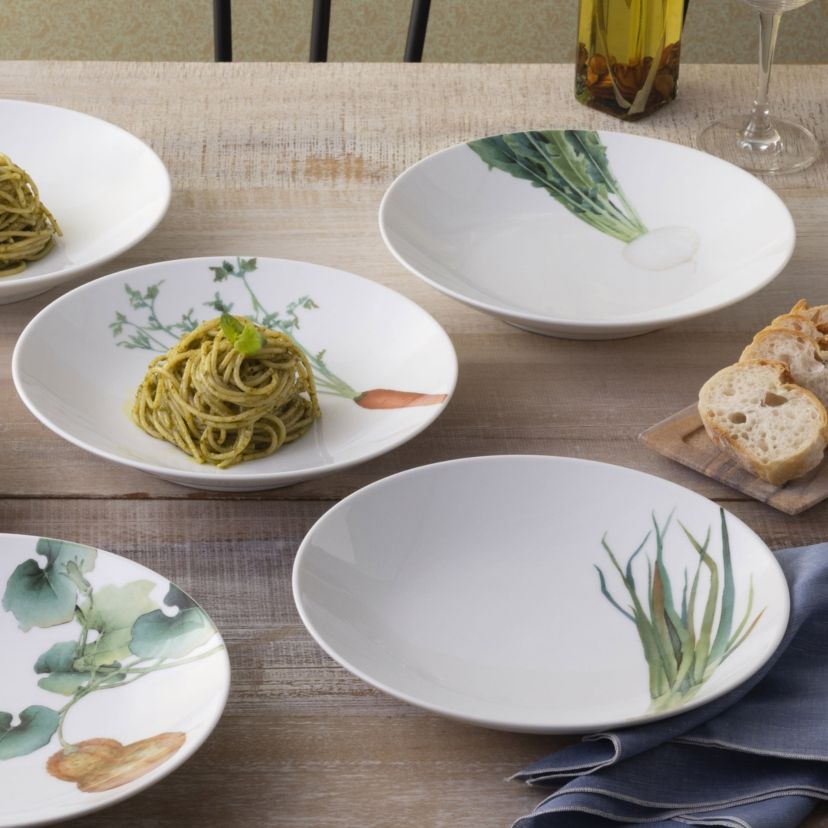 Kyoka Shunsai Set of 6 Deep Plates, 9.25"