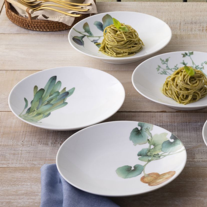 Kyoka Shunsai Set of 6 Deep Plates, 9.25"