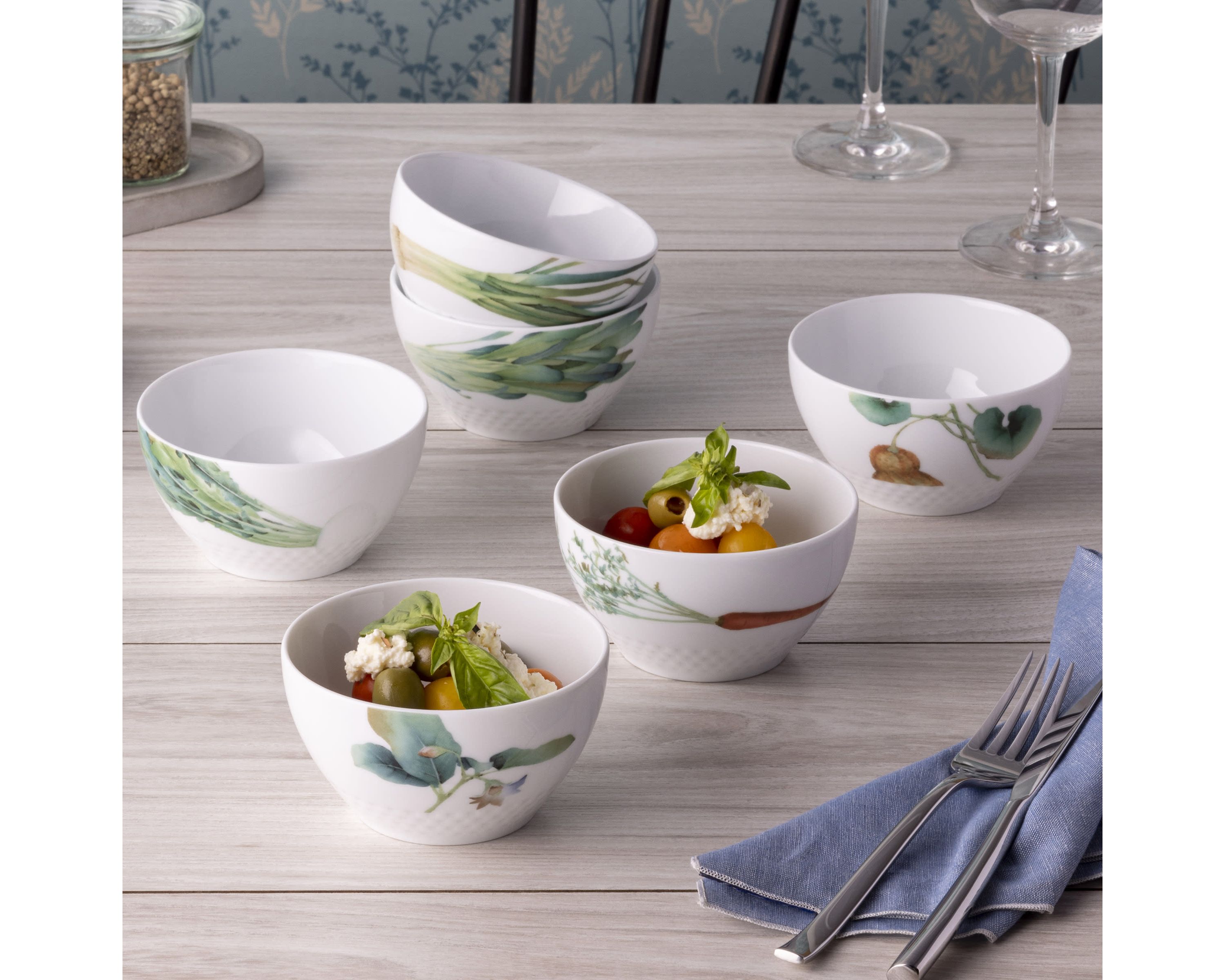Kyoka Shunsai Set of 6 Bowls, 4.25", 12 oz.