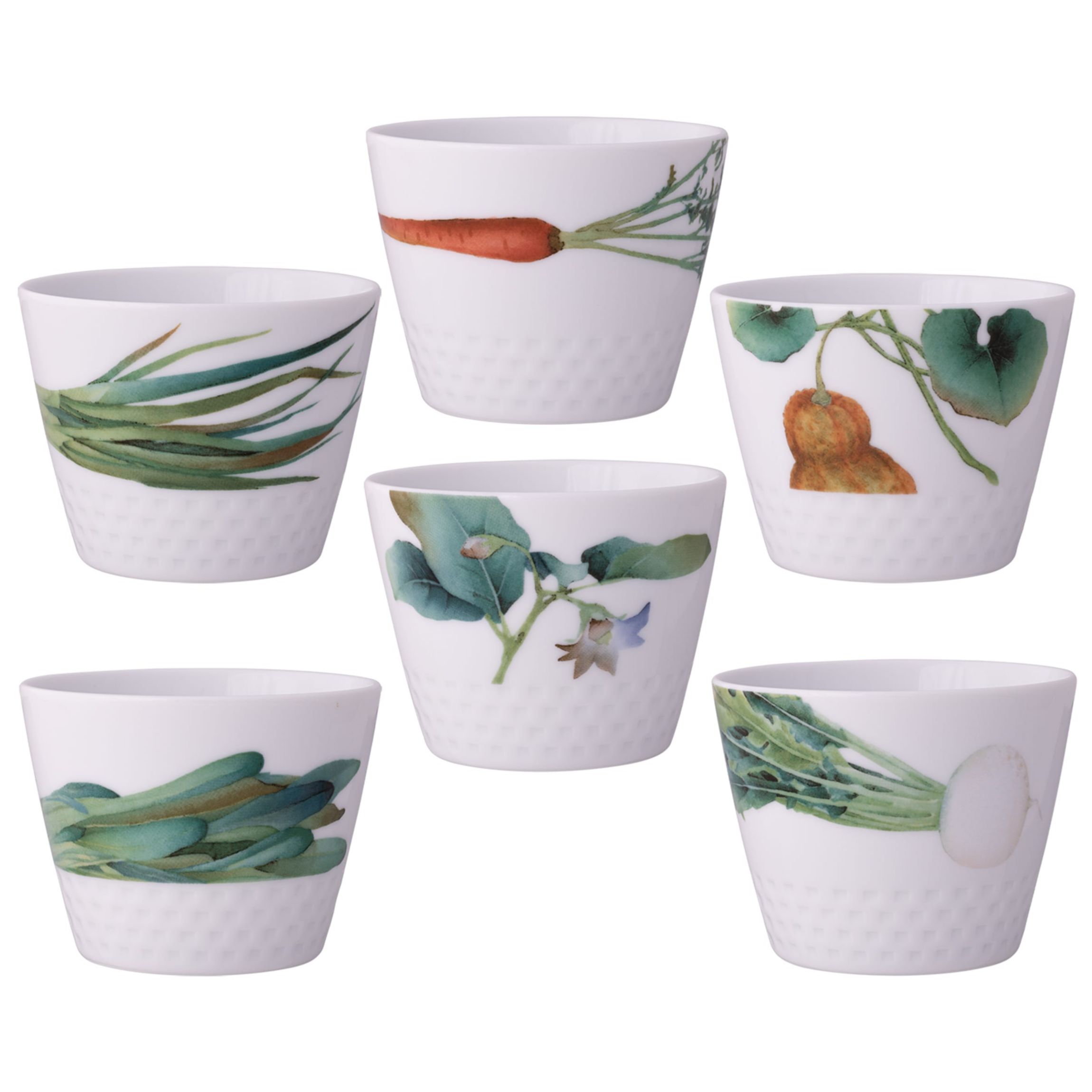 Kyoka Shunsai Set of 6 Japanese Cups, 3.5", 7 oz.