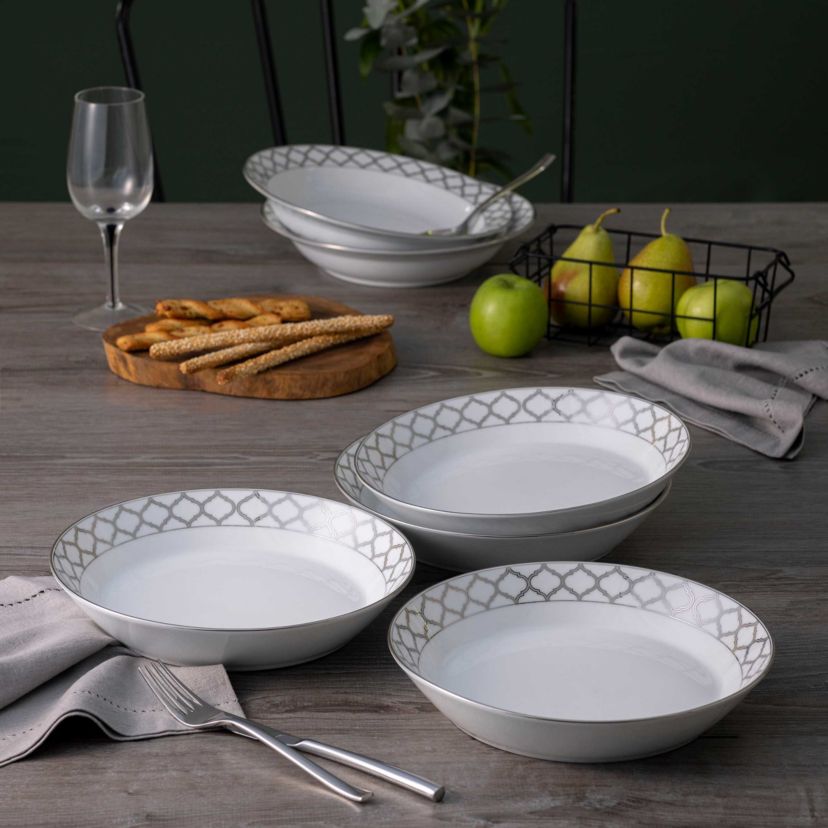 Eternal Palace Set of 4 Rim Dinner Bowls, 10", 25 oz.