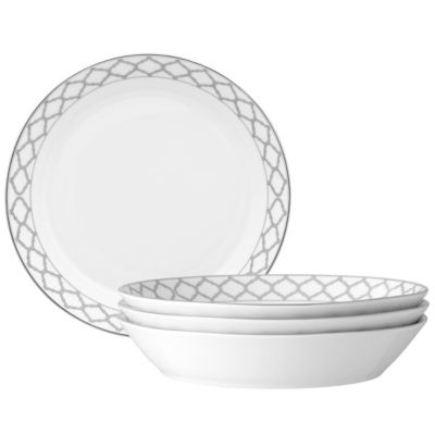 Noritake Eternal Palace Set of 4 Coupe Dinner Bowls, 9-3/4", 43 oz, Silver