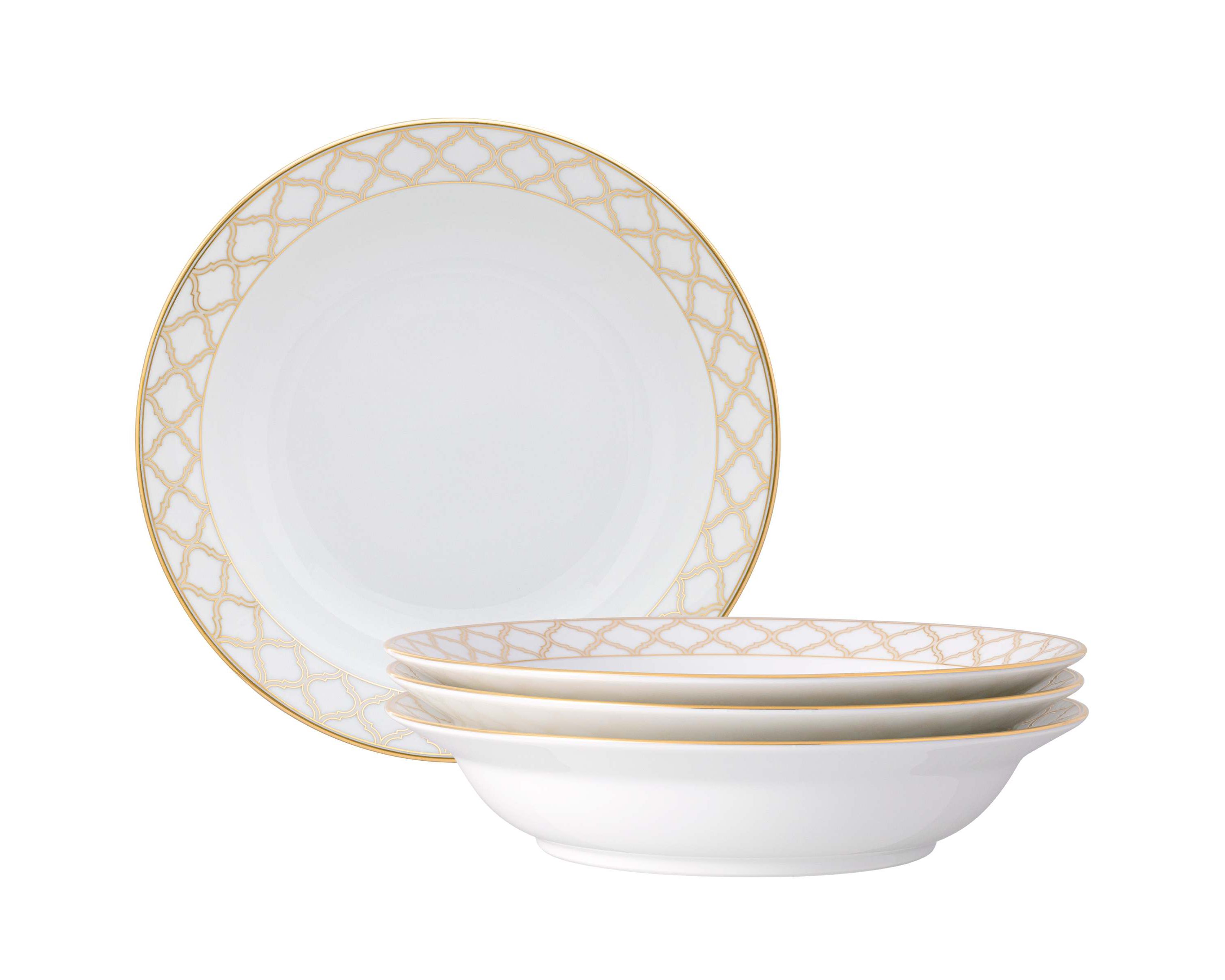 Eternal Palace Gold Set of 4 Rim Dinner Bowls, 10", 25 oz.