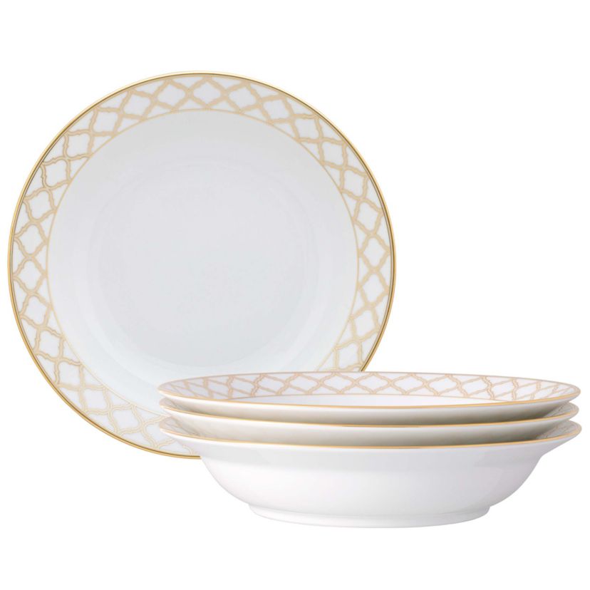 Eternal Palace Gold Set of 4 Rim Dinner Bowls, 10", 25 oz.