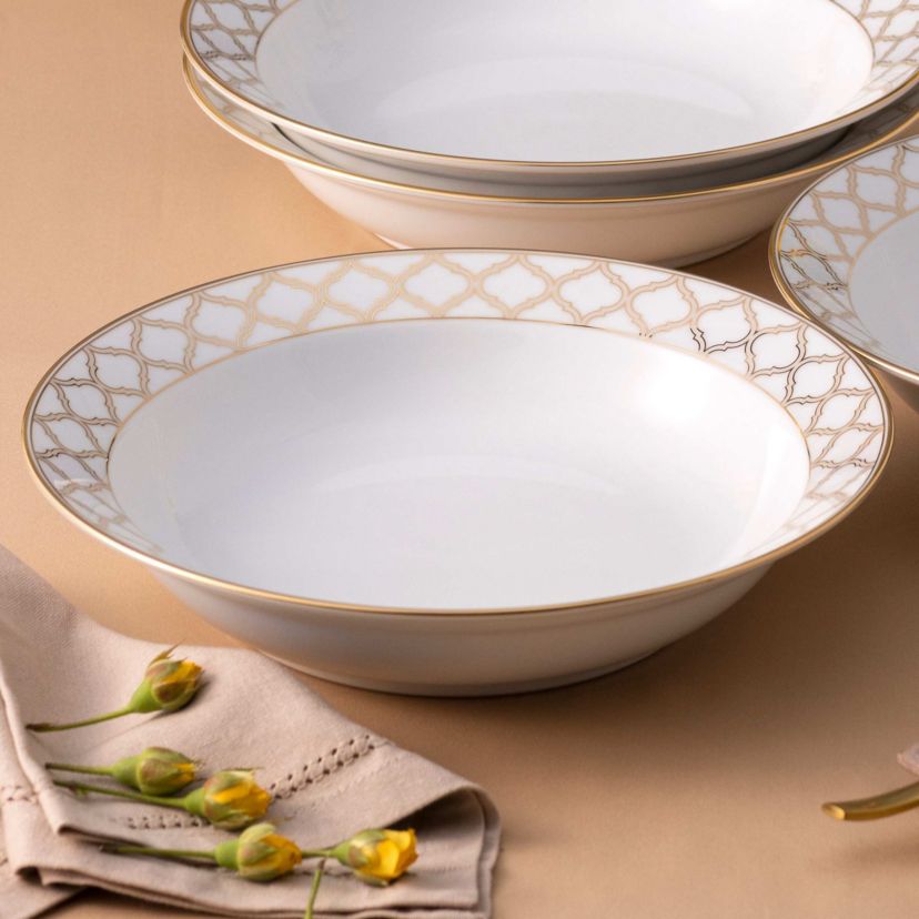 Eternal Palace Gold Set of 4 Rim Dinner Bowls, 10", 25 oz.