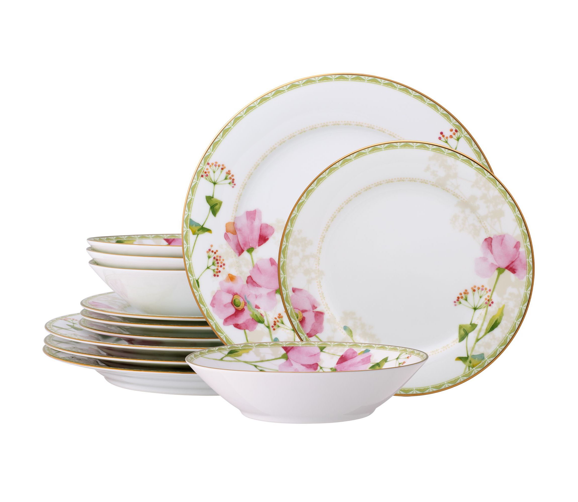 Poppy Place 12-Piece Dinnerware Set, Service for 4