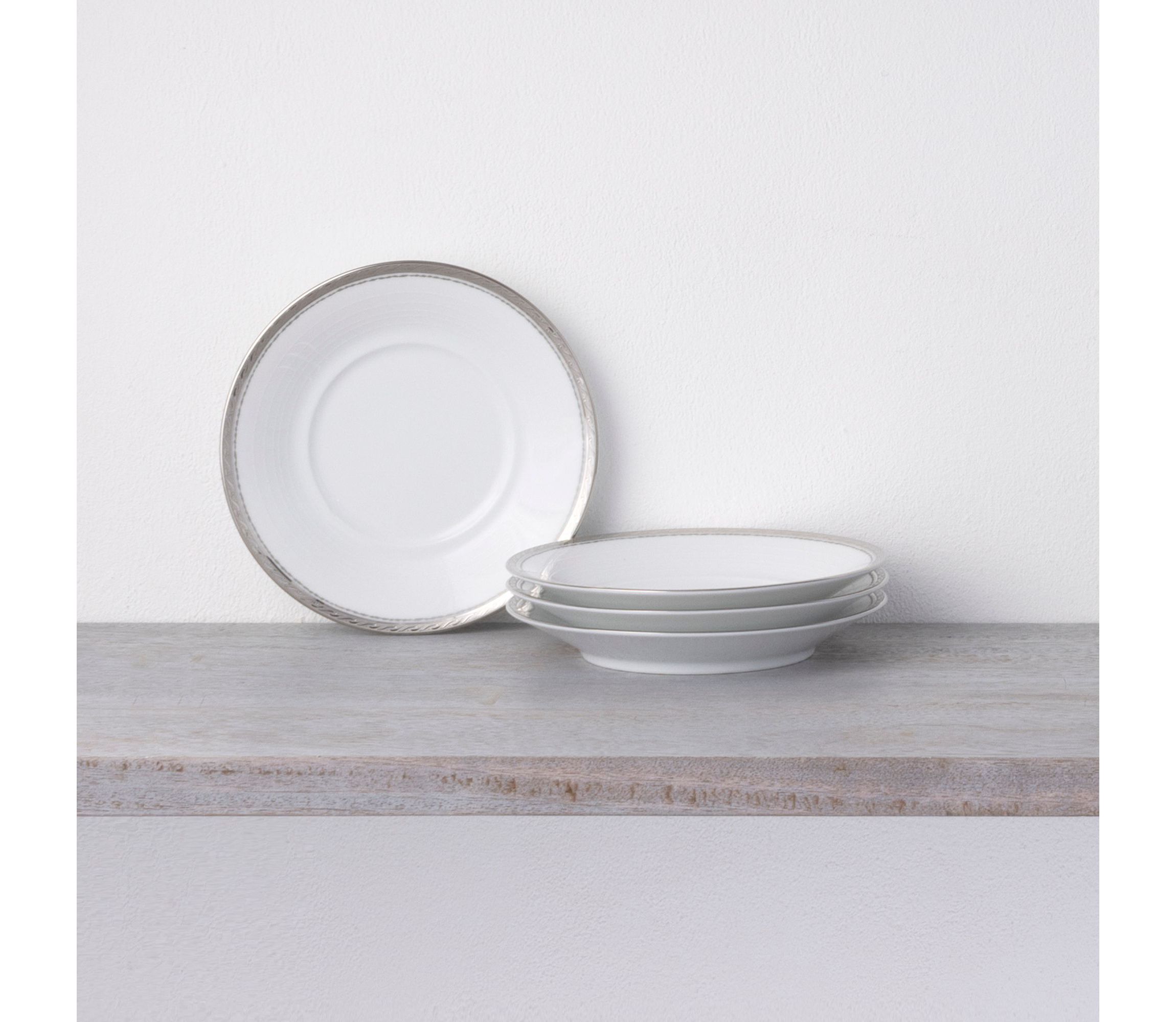 Whiteridge Platinum Set Of 4 Saucers, 6"