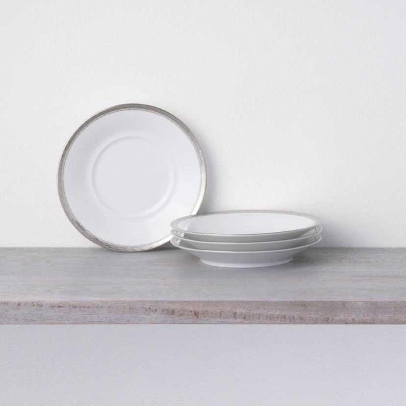 Whiteridge Platinum Set Of 4 Saucers, 6"
