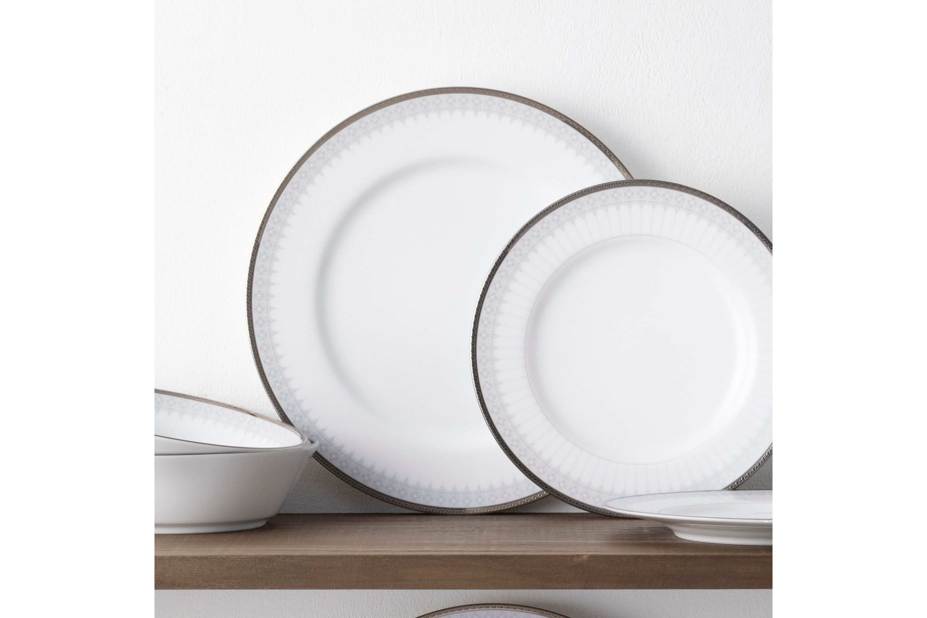 Silver Colonnade Set Of 4 Dinner Plates, 10-1/2"