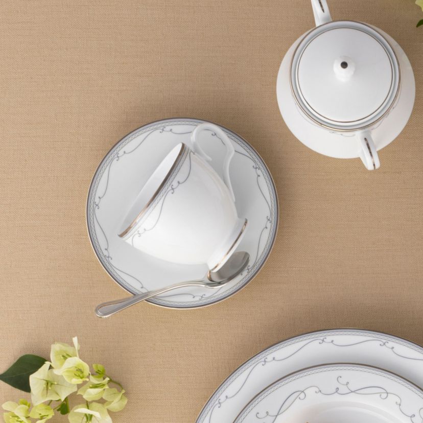 Satin Flourish Set Of 4 Saucers, 6"