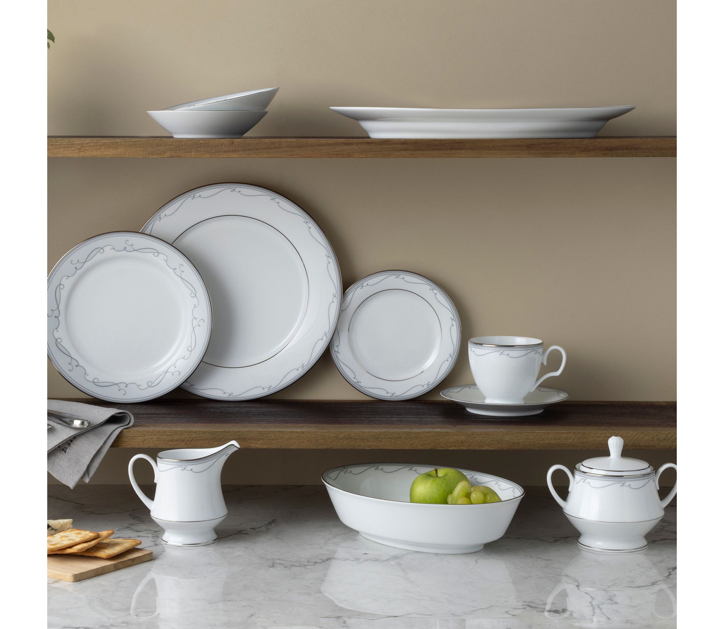 Satin Flourish Set Of 4 Saucers, 6"