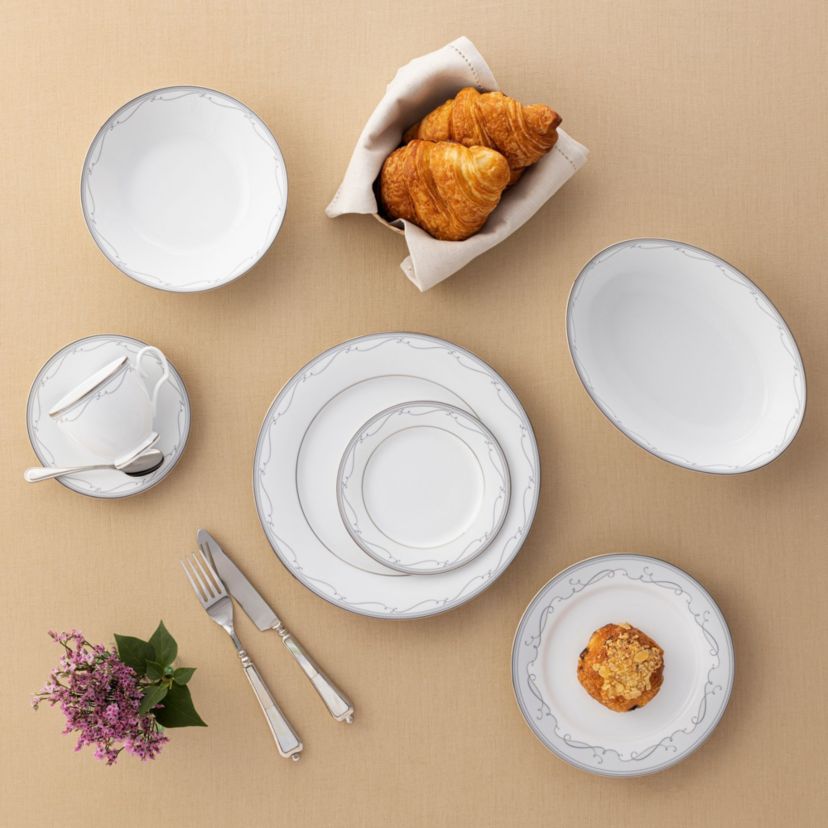 Satin Flourish Set Of 4 Saucers, 6"