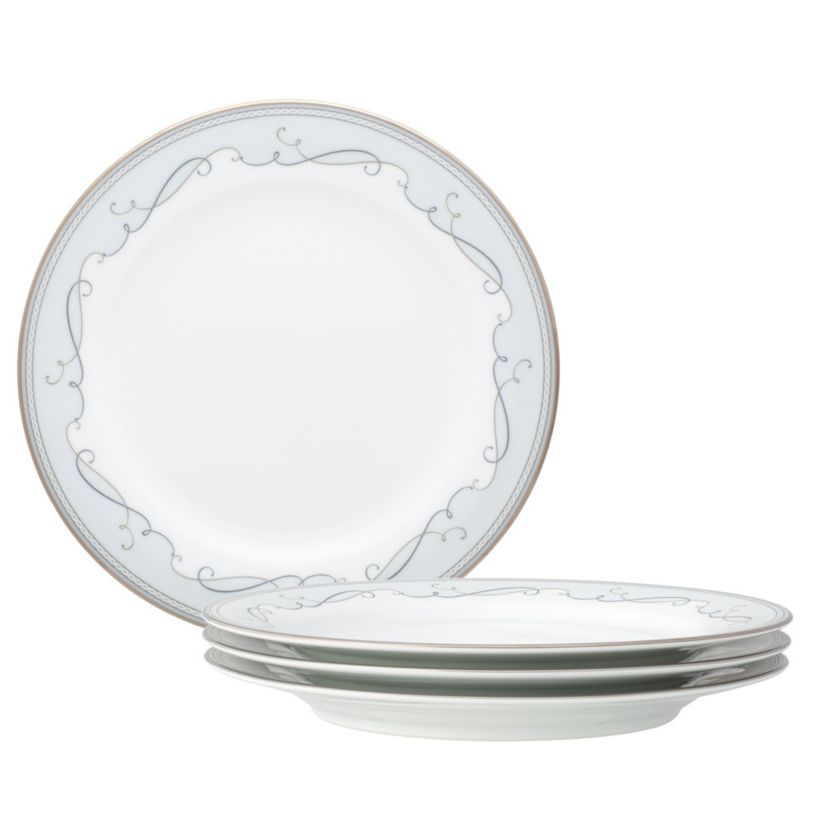 Satin Flourish Set Of 4 Salad Plates, 8-1/4"