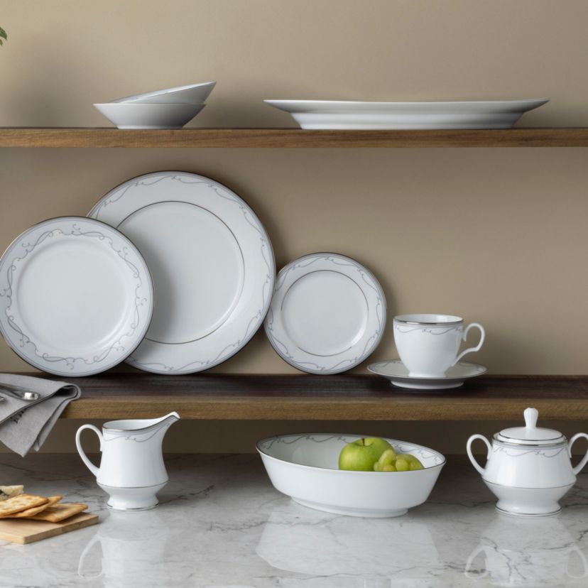 Satin Flourish Set Of 4 Salad Plates, 8-1/4"