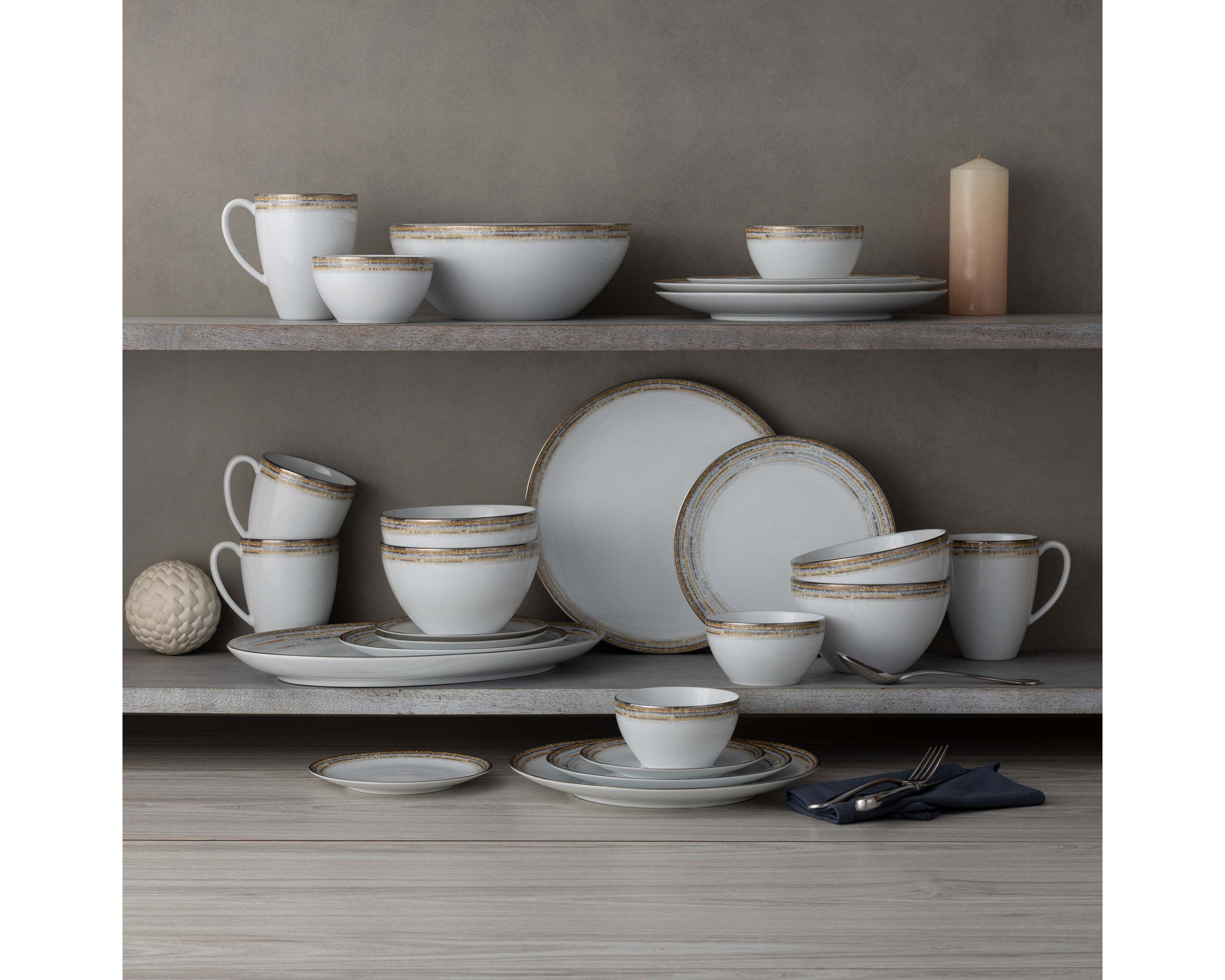 Raylan Set of 4 Rim Dinner Bowls, 10", 25 oz.