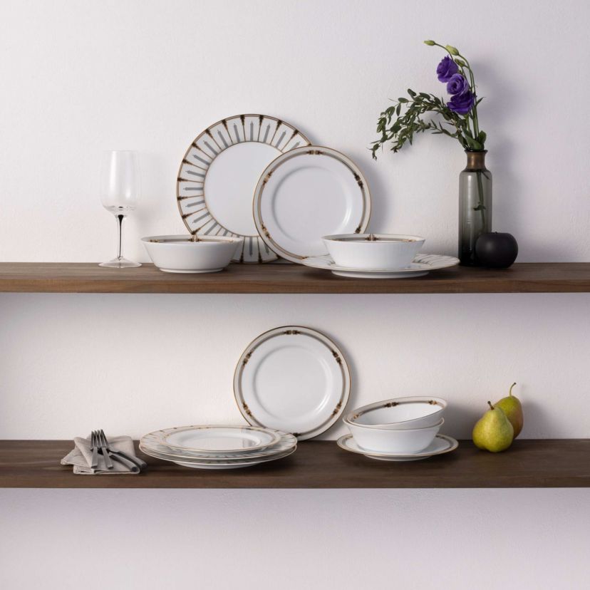 Empire Gold Collection 12-Piece Dinnerware Set, Service For 4