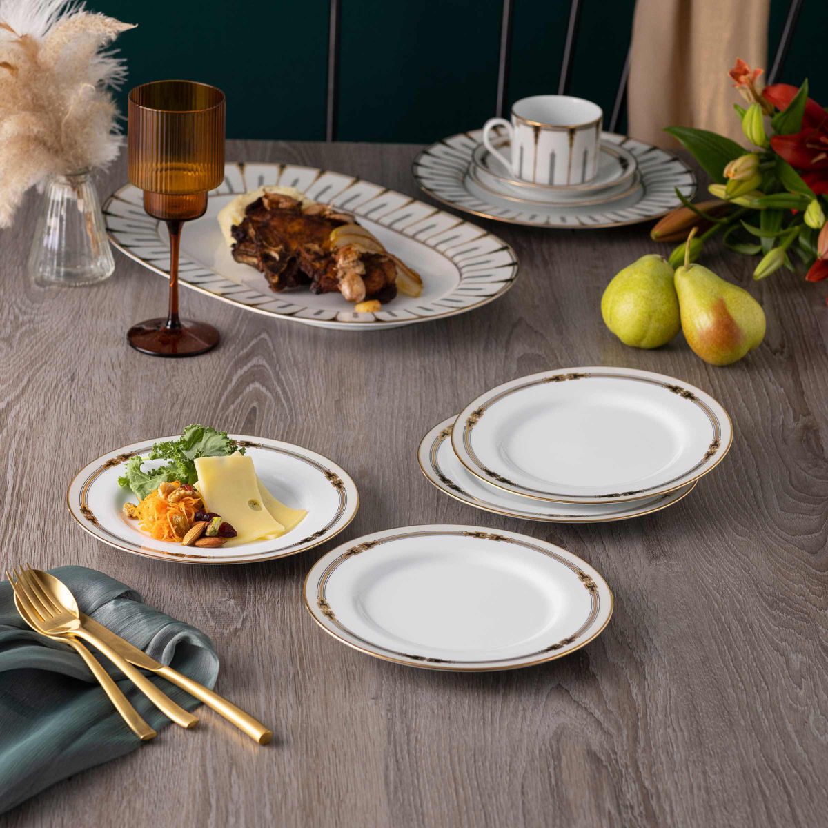 Empire Gold Set Of 4 Salad Plates, 8.25"