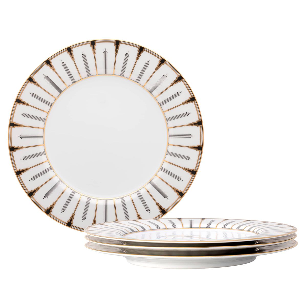 Empire Gold Set Of 4 Dinner Plates, 10.50"