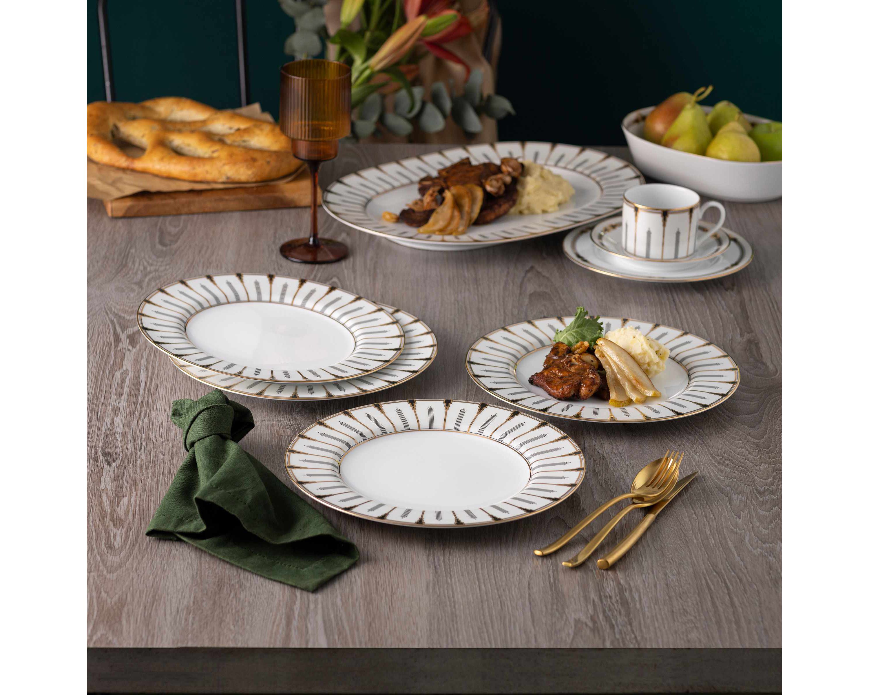 Empire Gold Collection Set Of 4 Dinner Plates, 10.50"
