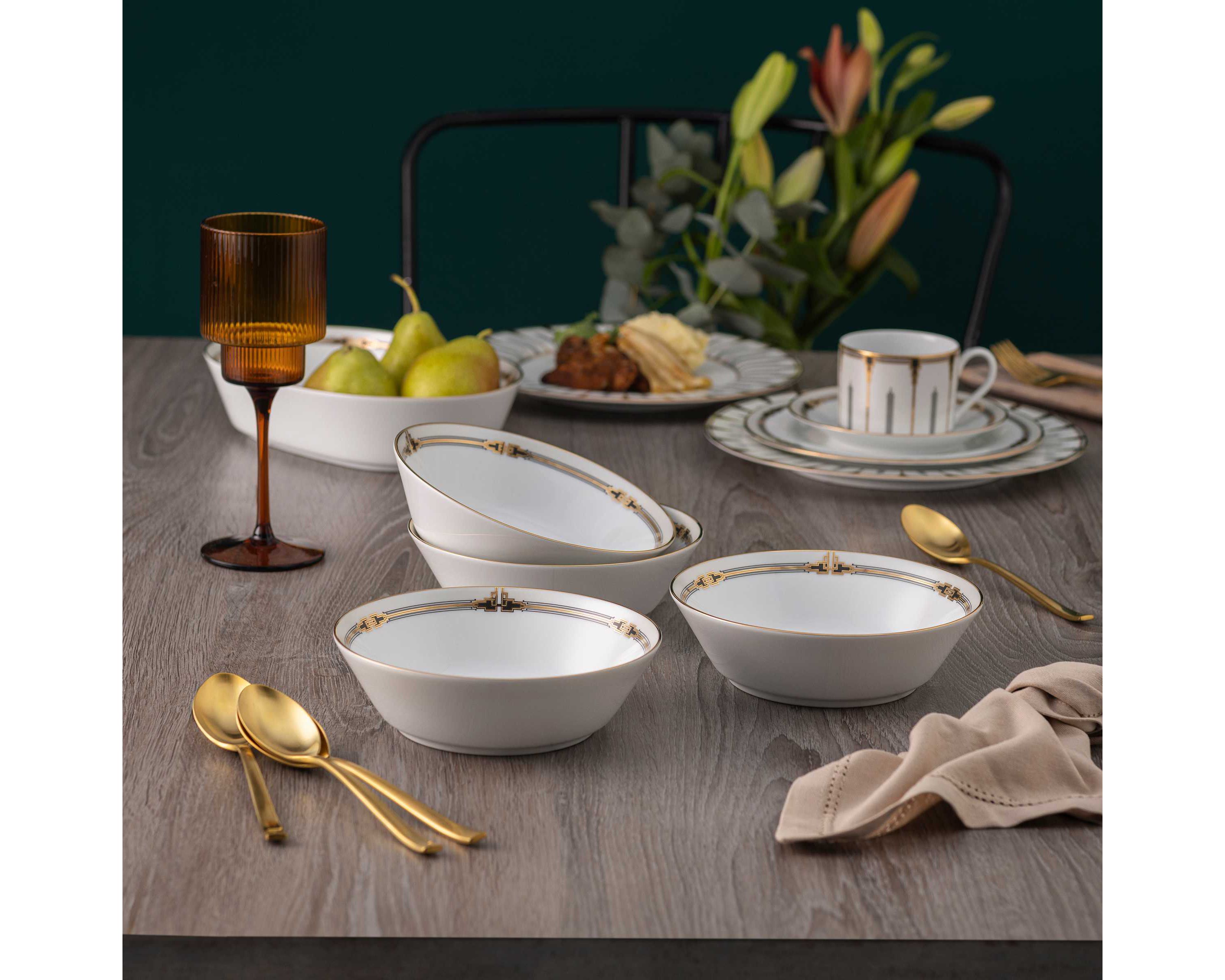 Empire Gold Set Of 4 Soup Bowls, 7", 22 oz.