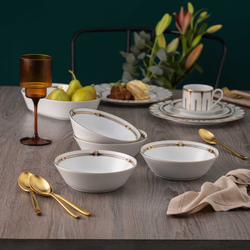 Empire Gold Set Of 4 Soup Bowls, 7", 22 oz.