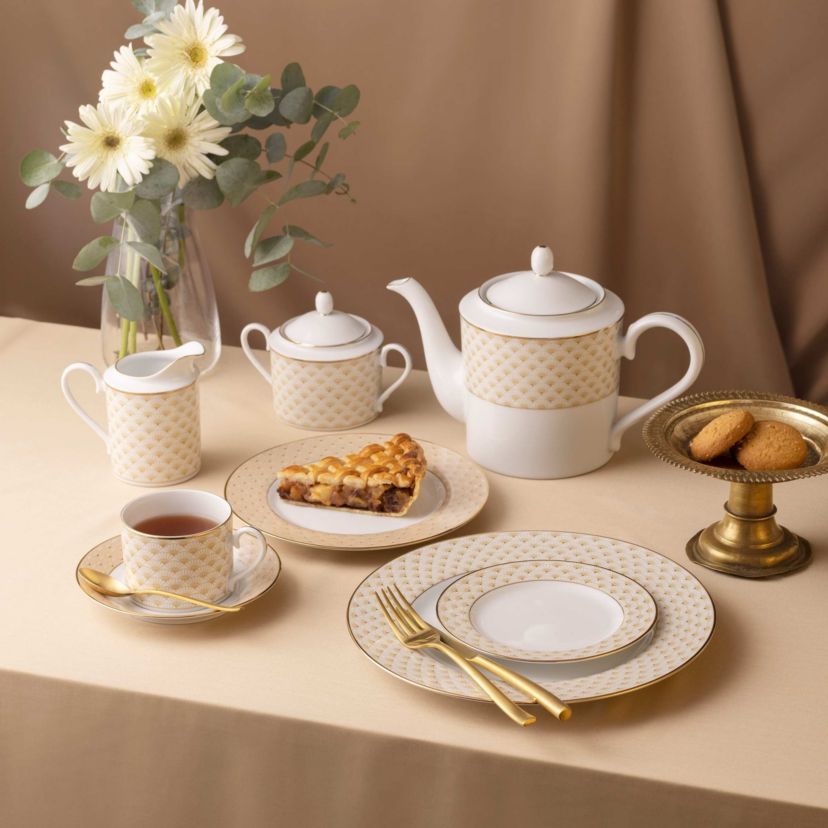 Trocadero Gold Sugar & Creamer Set