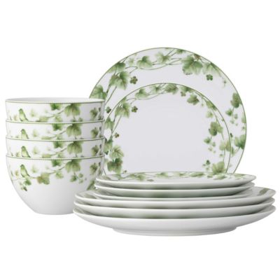Noritake Ivy Whisper 12-Piece Dinnerware Set, Service For 4, Green