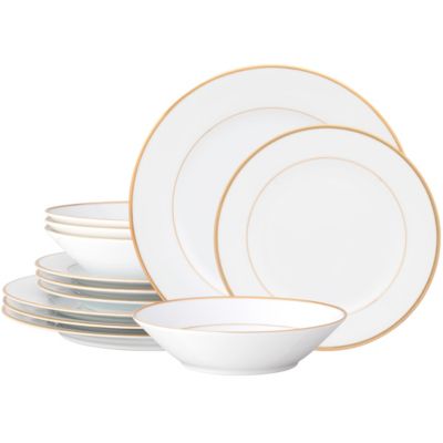 Noritake Heritage 12-Piece Dinnerware Set, Service for 4, White