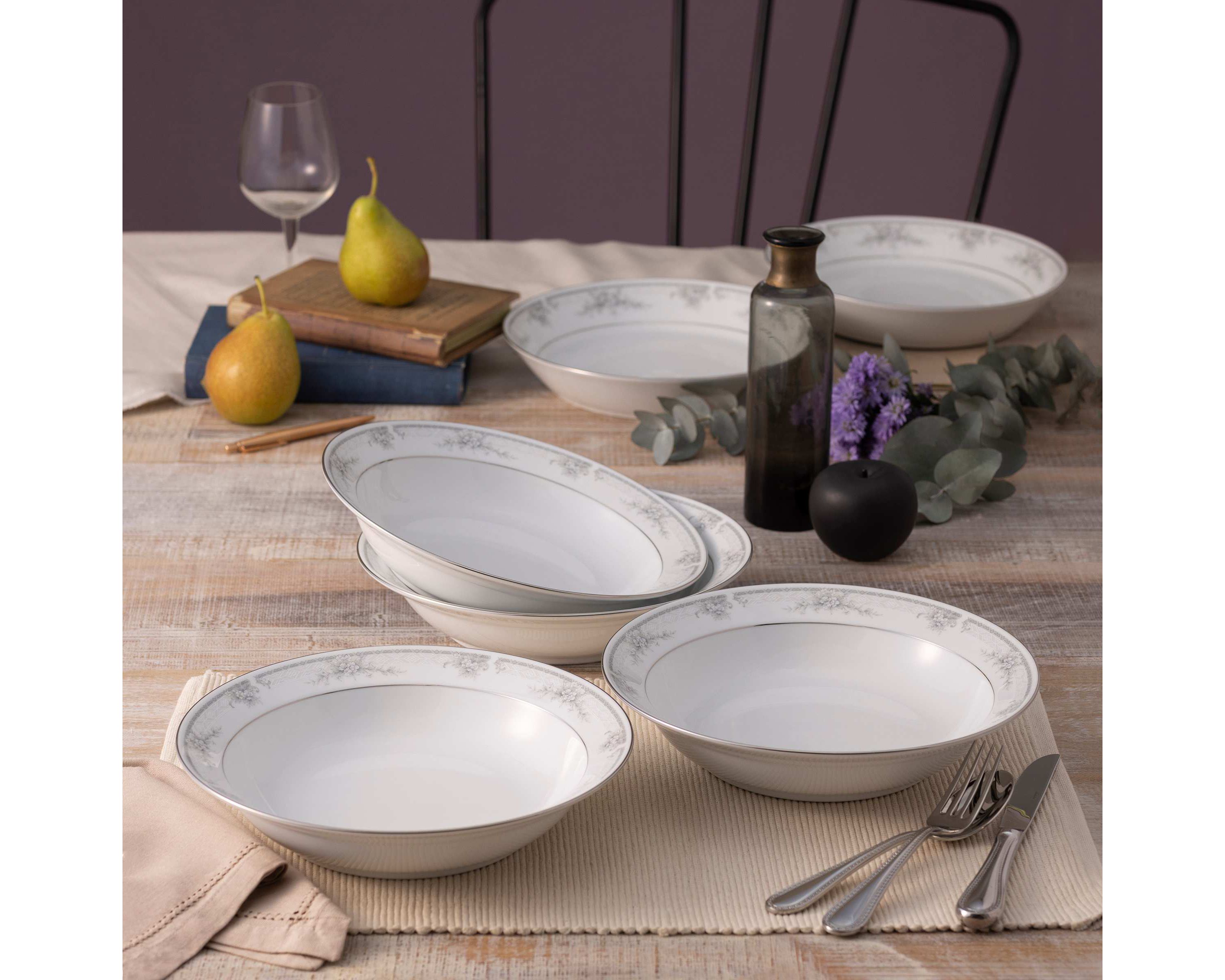 Sweet Leilani Set of 4 Rim Dinner Bowls, 10", 25 oz.