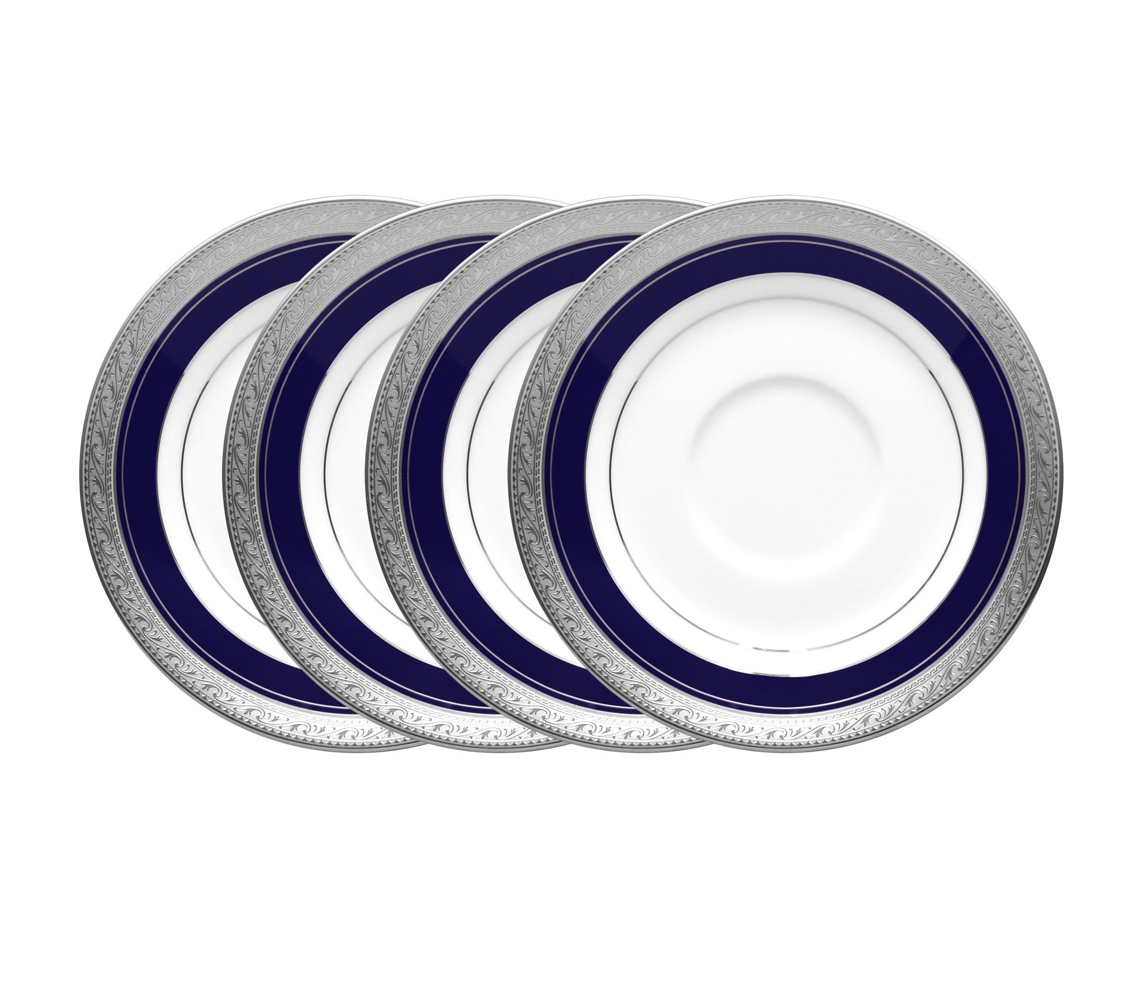 Crestwood Cobalt Platinum Set Of 4 Saucers, 6"
