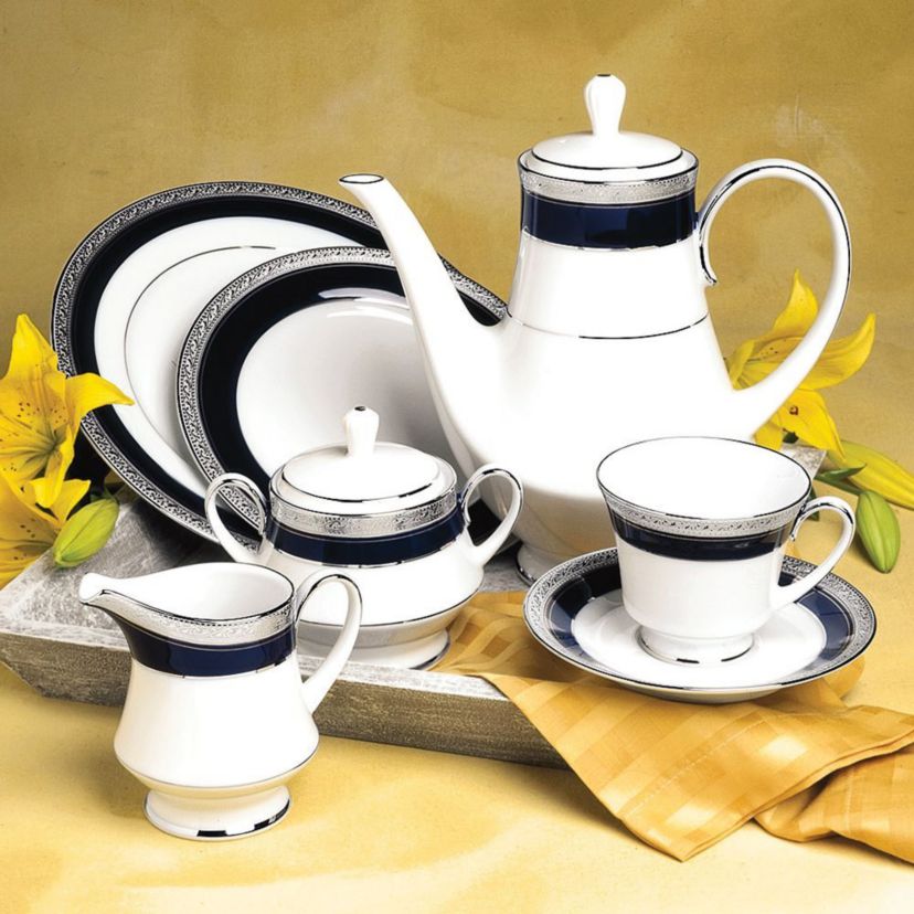 Crestwood Cobalt Platinum Set Of 4 Saucers, 6"