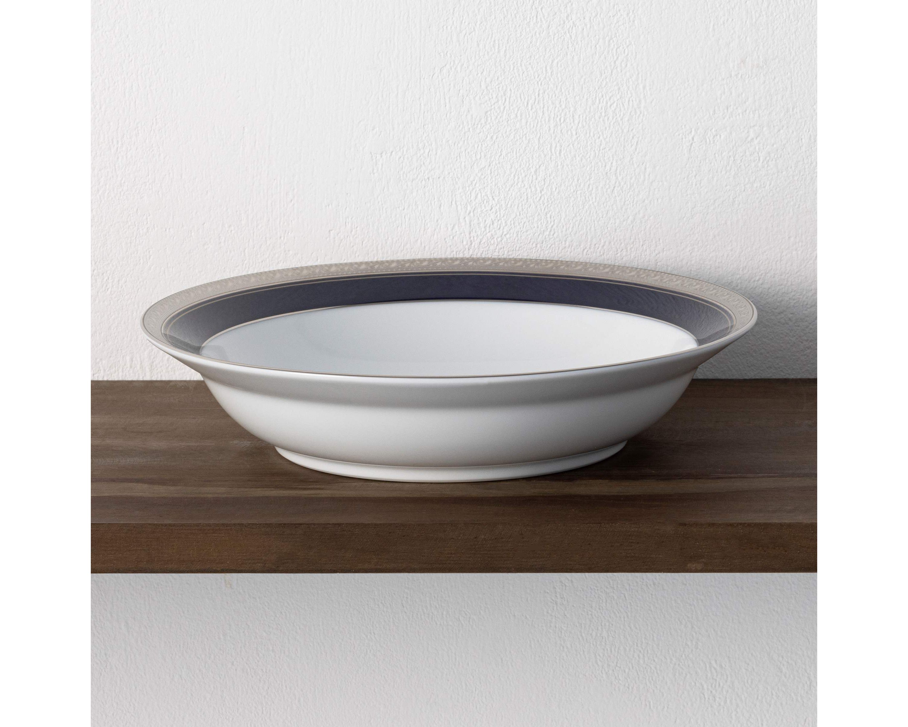 Crestwood Cobalt Platinum Set Of 4 Rim Dinner Bowls, 10", 25 oz.
