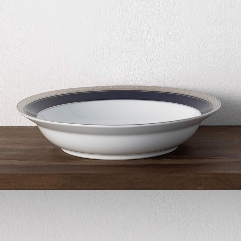 Crestwood Cobalt Platinum Set Of 4 Rim Dinner Bowls, 10", 25 oz.
