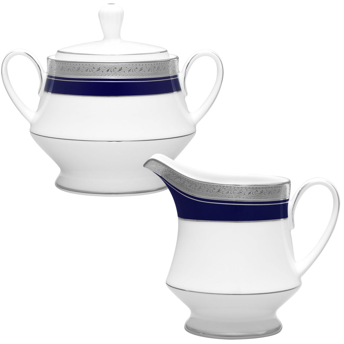 Crestwood Cobalt Platinum Sugar & Creamer Set