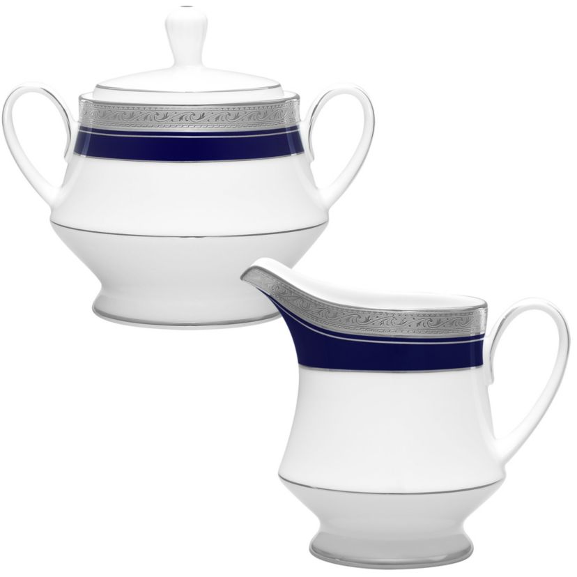 Crestwood Cobalt Platinum Sugar & Creamer Set